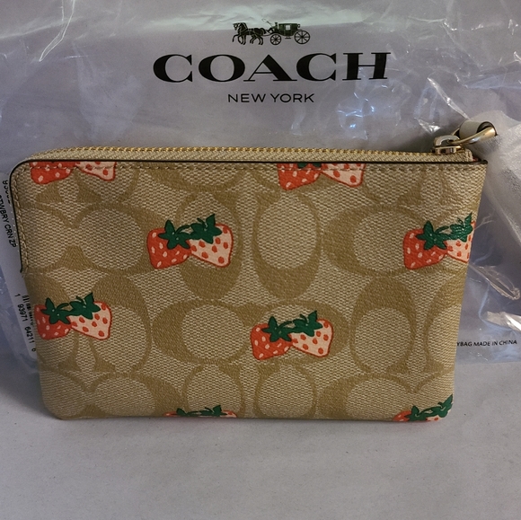 COACH Wristlet In Strawberry Print - Picture 4 of 4